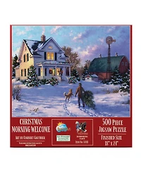 SunsOut Christmas Morning Welcome 500 piece Jigsaw Puzzle for Adults Christmas