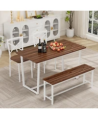 Streamdale Four-piece set table and chair with backrest, industrial style, solid structure