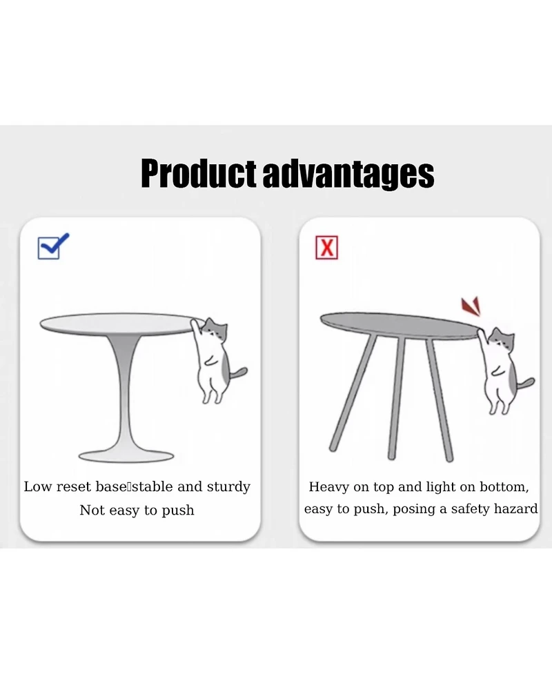 Streamdale Furniture Round Dining Table, Wood Top, Steel Base - 24 Inch