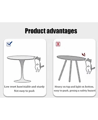 Streamdale Furniture Round Dining Table, Wood Top, Steel Base - 24 Inch