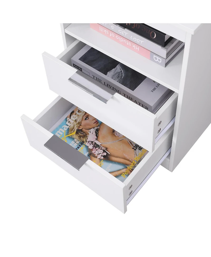 Streamdale Furniture Nightstand with Charging Station & 2 Drawers