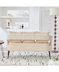 Streamdale Furniture Velvet Loveseat Settee with Pillows