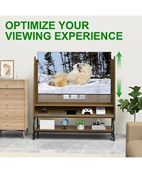 Streamdale Furniture Streamdale Mobile Tv Stand with Mount & Projector Screen for 32-50" TVs