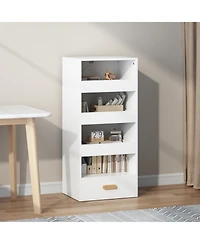 Streamdale Furniture Streamdale 4-Tier Freestanding Bookshelf with 3 Sliding Drawers and 1 Bottom Drawer
