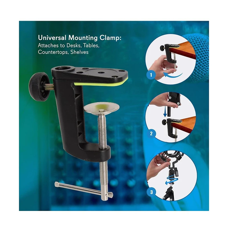 Pyle Adjustable Boom Arm Microphone Stand with Shock Mount PMKSH01