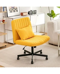 Streamdale Furniture Streamdale Linen Armless Office Chair with Wheels
