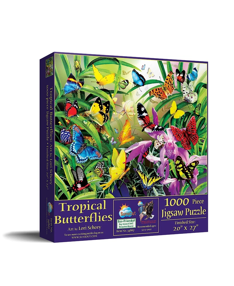 SunsOut Tropical Butterflies 1000 piece Jigsaw Puzzle for Adults