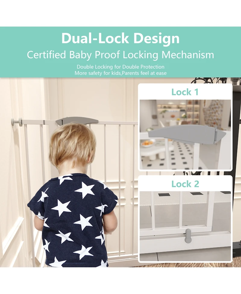 Streamdale Furniture 29.5-45.3" Wide, Pressure Mounted Baby Gate