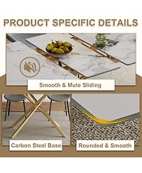 Streamdale Furniture 59" Expandable Sintered Stone Dining Table