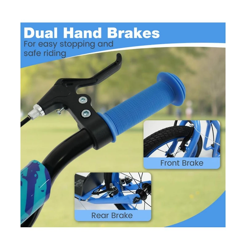 Hongge Youth Scooter with Adjustable Handlebar and Inflatable Wheels