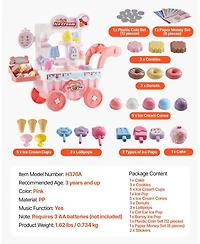 Hongge Kids Ice Cream Cart Pretend Play Set with 27 Accessories