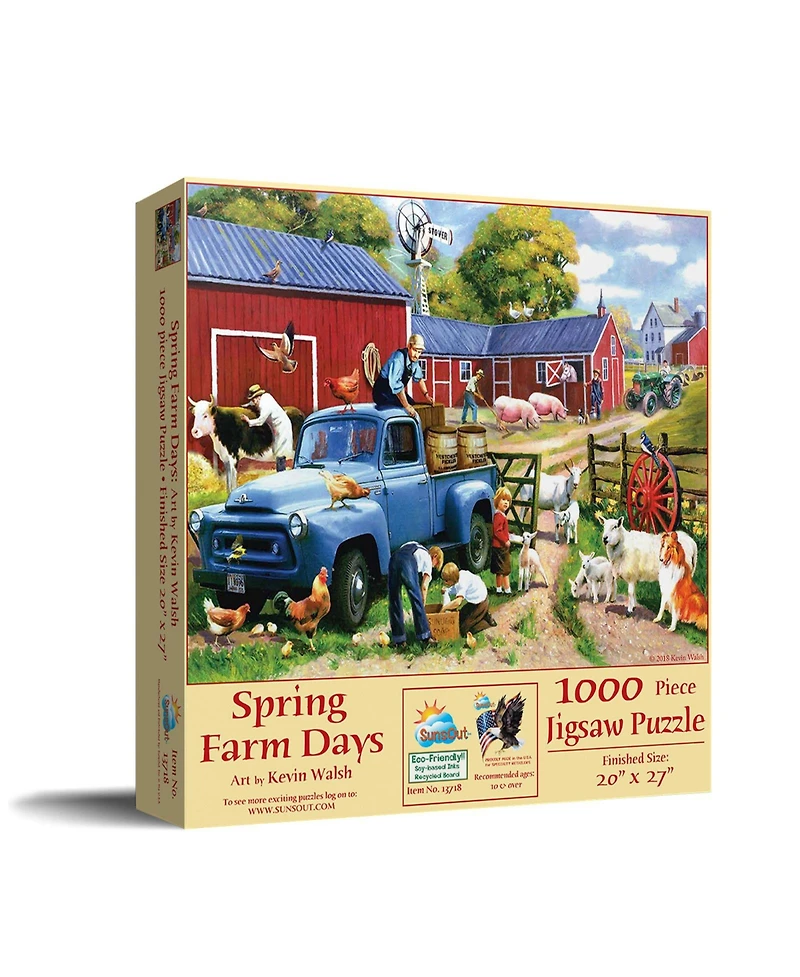 SunsOut Spring Farm Days 1000 piece Jigsaw Puzzle for Adults