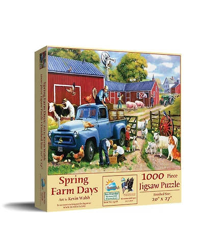 SunsOut Spring Farm Days 1000 piece Jigsaw Puzzle for Adults