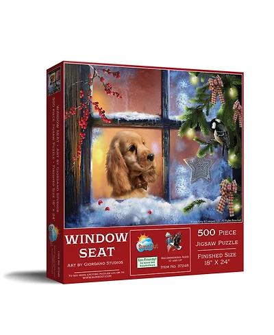 SunsOut Window Seat 500 piece Jigsaw Puzzle for Adults Christmas