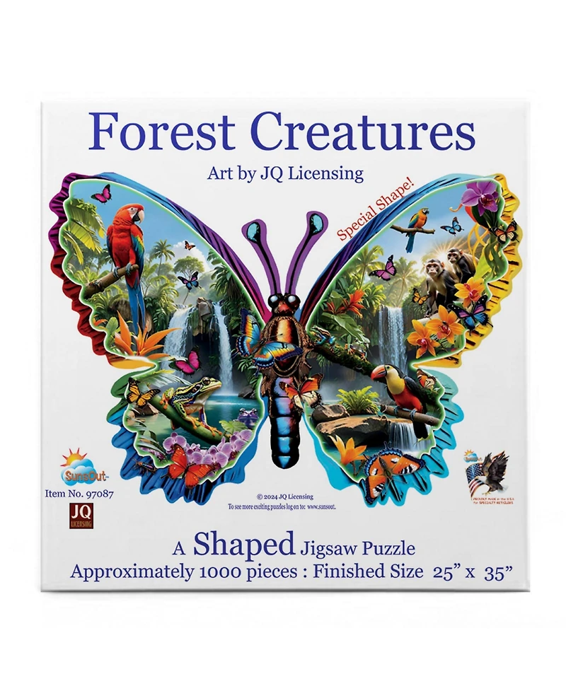 SunsOut Forest Creatures 1000 piece Jigsaw Puzzle for Adults Special Shape