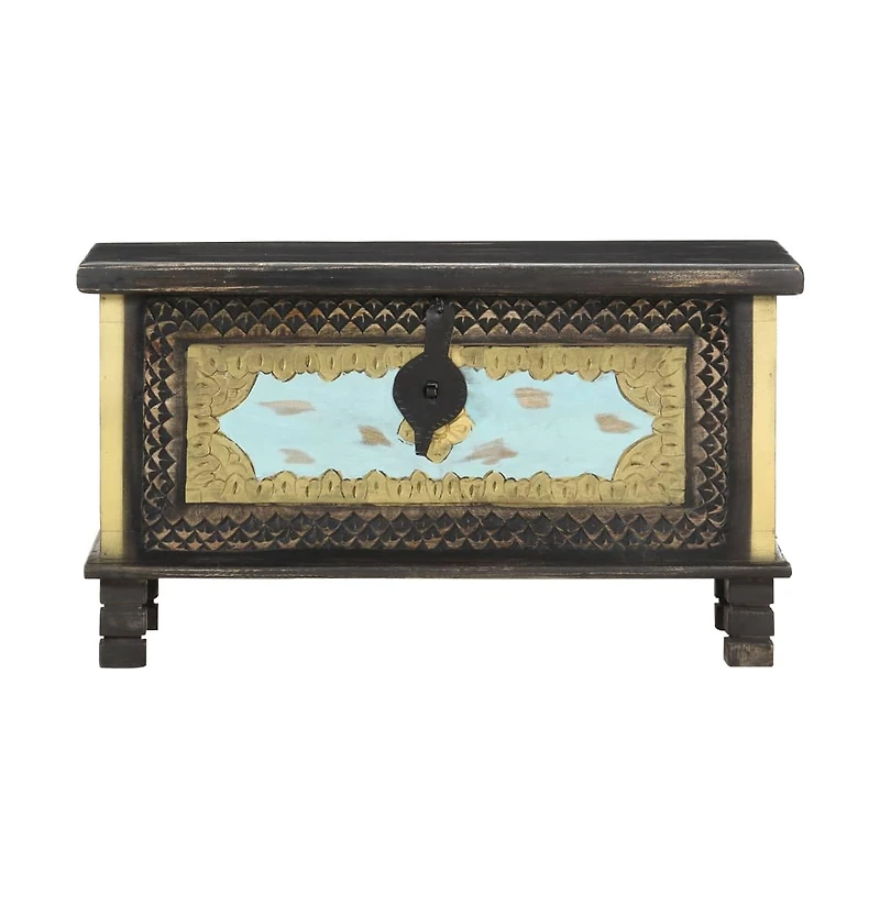 vidaXL Storage Chest Black 31.5"x15.7"x17.7" Solid Mango Wood