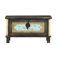 vidaXL Storage Chest Black 31.5"x15.7"x17.7" Solid Mango Wood