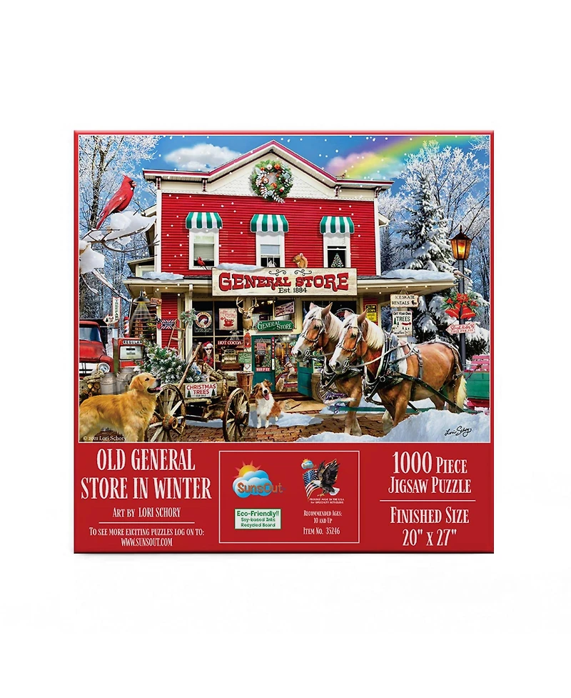 SunsOut Old General Store Winter 1000 piece Jigsaw Puzzle for Adults