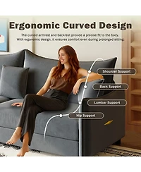 Maison Boucle 81.9'' Velvet Pull Out Sleeper Sofa Bed, 3-in-1 Convertible King Couch with Pillows, Modern for Living Room-Maison