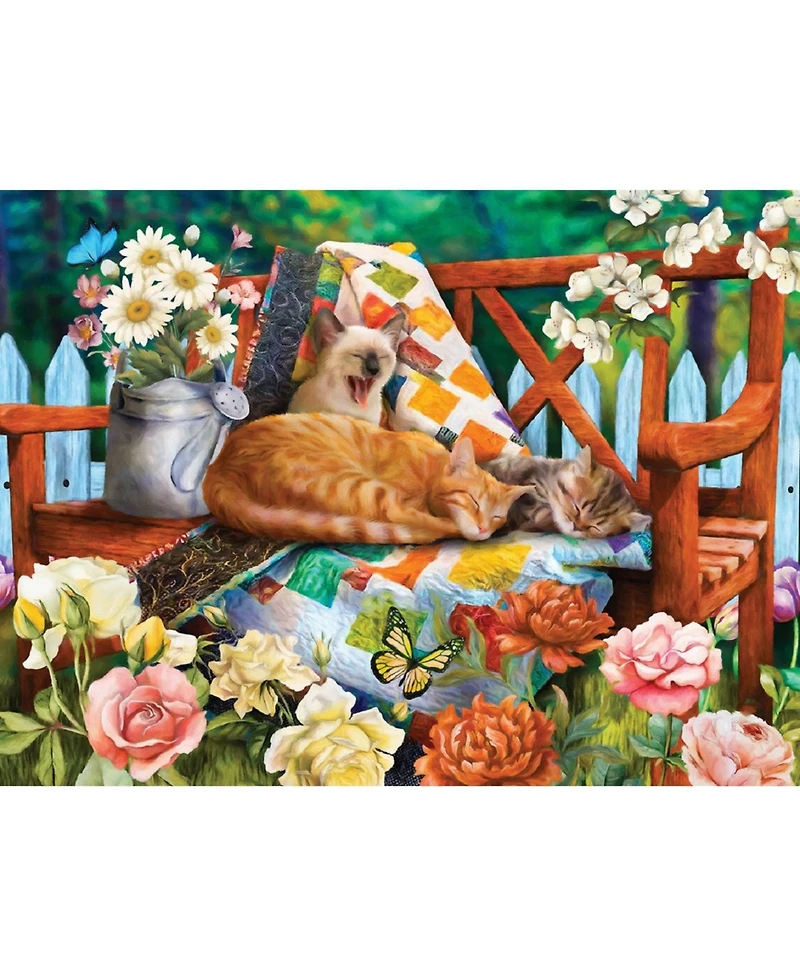 SunsOut Garden Cats 1000 piece Jigsaw Puzzle for Adults