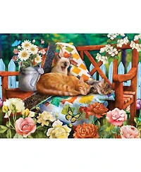 SunsOut Garden Cats 1000 piece Jigsaw Puzzle for Adults