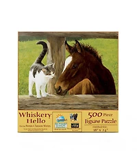 SunsOut A Whiskery Hello 500 piece Jigsaw Puzzle for Adults
