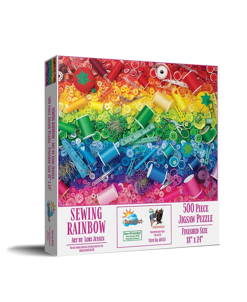 SunsOut Sewing Rainbow 500 piece Jigsaw Puzzle for Adults