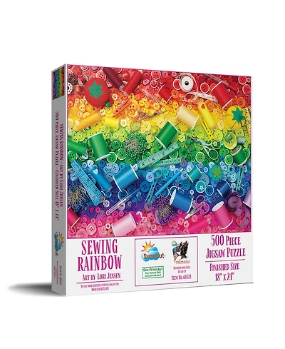SunsOut Sewing Rainbow 500 piece Jigsaw Puzzle for Adults