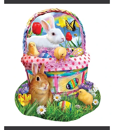 SunsOut Bunny's Easter Basket 1000 piece Jigsaw Puzzle for Adults Special Shape Easter