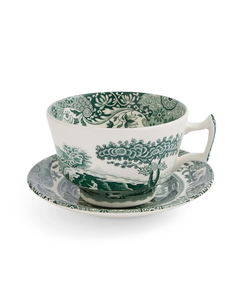 Spode Heritage Green Italian Breakfast Cups and Saucers, Set of 4