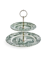 Spode Heritage Green Italian 2-Tier Cake Stand