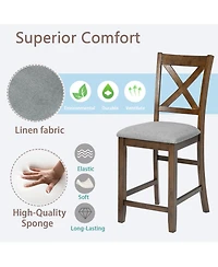 Streamdale Furniture Counter Height Chairs (Set of 4), Padded Seat, Walnut