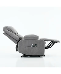 Streamdale FurnitureGray Remote-Controlled Heating and Massage Assistive Recliner for Seniors