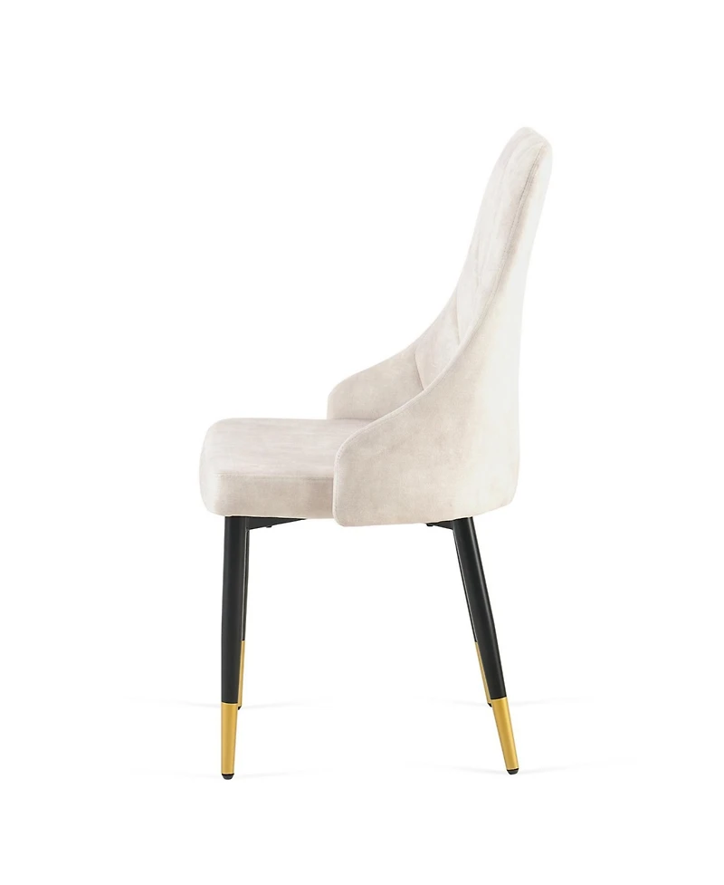 Streamdale Furniture Beige Dining Chairs Set of 2 Living Room Chair Modern Kitchen Armless Side Chair