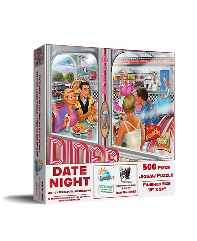 SunsOut Date Night 500 piece Jigsaw Puzzle for Adults