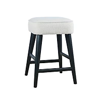 Jofran Wes Mid-Century Modern Boucle Upholstery Backless Counter Barstool (Set of 2)