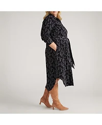 Universal Standard Women's Morgan Belted Stretch Flannel Shirtdress