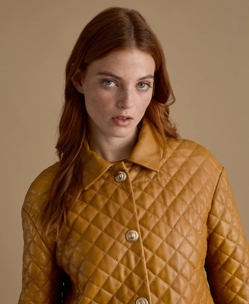 Furniq Uk Women's Quilted Leather Coat, Created For Macy's