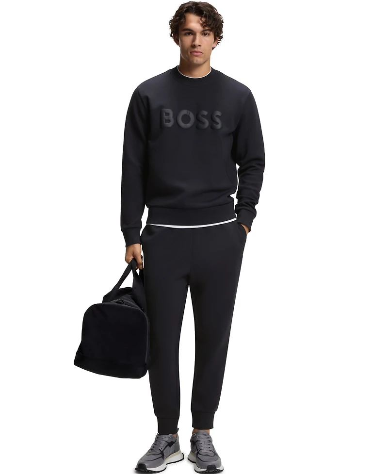 Boss by Hugo Men's Stretch-Cotton Tonal Logo Sweatshirt