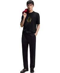 Boss by Hugo Men's Cotton-Jersey Logo Artwork T-Shirt