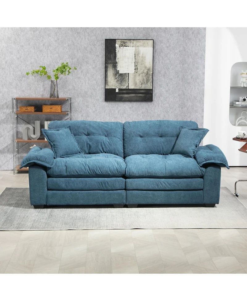 Streamdale Furniture Streamdale Chenille Recliner Sofa with Pillows and Memory Foam