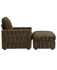 Streamdale Furniture 42" Oversized Faux Fur Chaise Lounge with Storage and Cup Holders