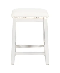 Streamdale 5 Pieces Counter Height Rustic Farmhouse Dining Room Wooden Bar Table Set with 2 stools and 2 Chairs, White