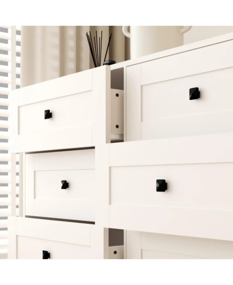 Streamdale Furniture Streamdale Chest Of Drawer with 6 drawers white color farm door