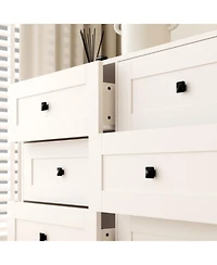 Streamdale Furniture Streamdale Chest Of Drawer with 6 drawers white color farm door