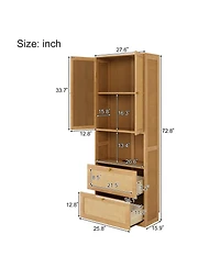 Streamdale Furniture Bookshelf with Usb 3 Drawers & 2 Doors