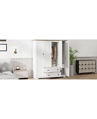 Streamdale Furniture 4 Door Wardrobe Armoire Closet with 2 Drawers