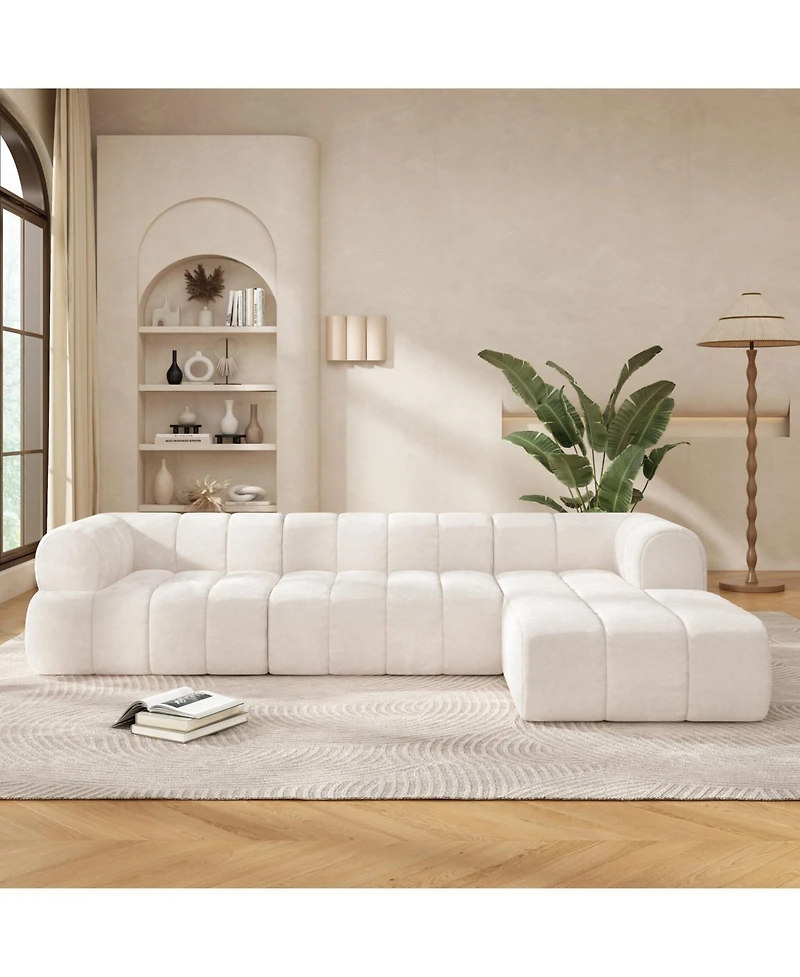 Streamdale Furniture 122" Modern L-Shaped Sectional Sofa with Chaise Lounge (Right Hand)