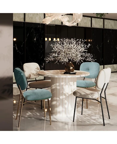 Streamdale Furniture Bamboo & Turquoise Dining Set