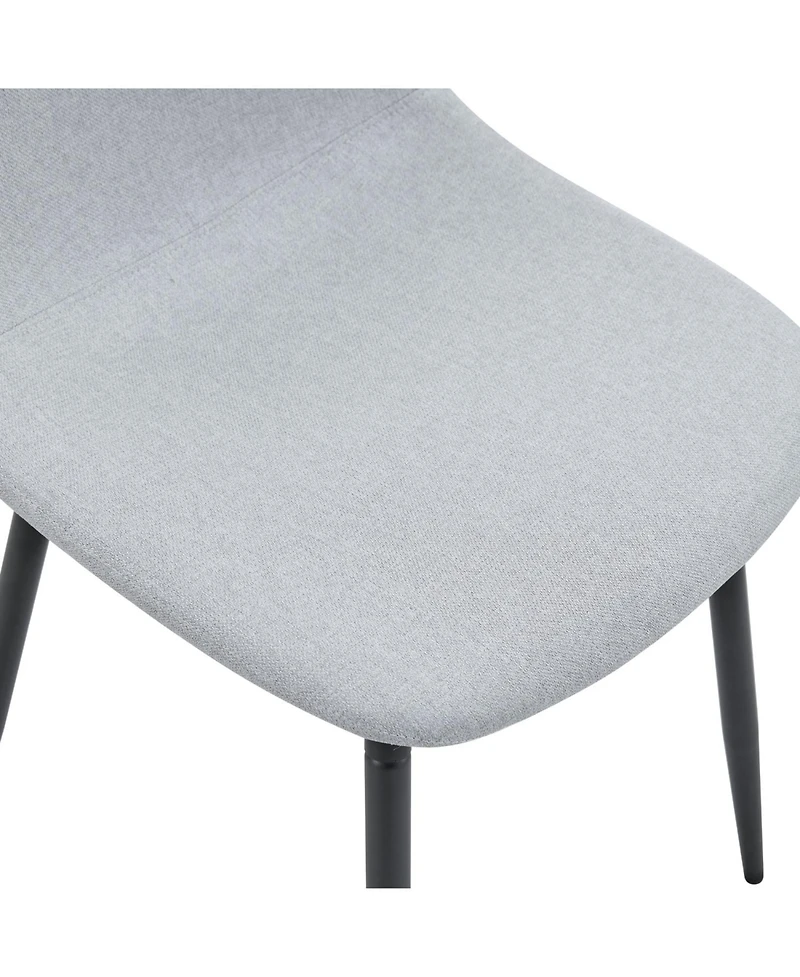 Streamdale Furniture 8 Gray Linen Chairs & Wood Grain Table Set